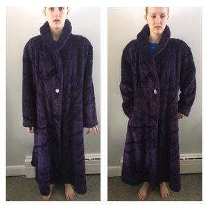 Faux Fur Purple Maxi Coat, size 1X